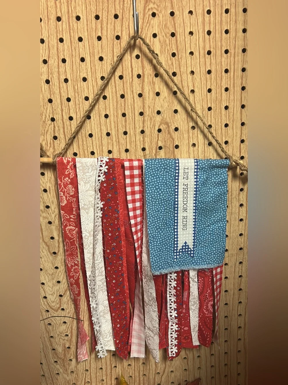 Patriotic Fabric Banner Sign - Red & Blue